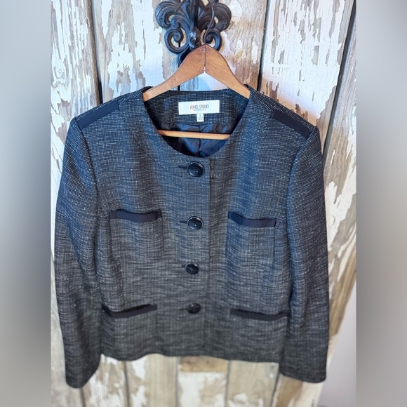Jones Studio Separates Jacket Blazer size 8 Black with white - Picture 4 of 9